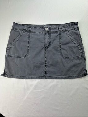 Y2K Grey Micro Mini Cargo Skirt Gorpcore Indie Sleaze 90s Summer Utility Cotton